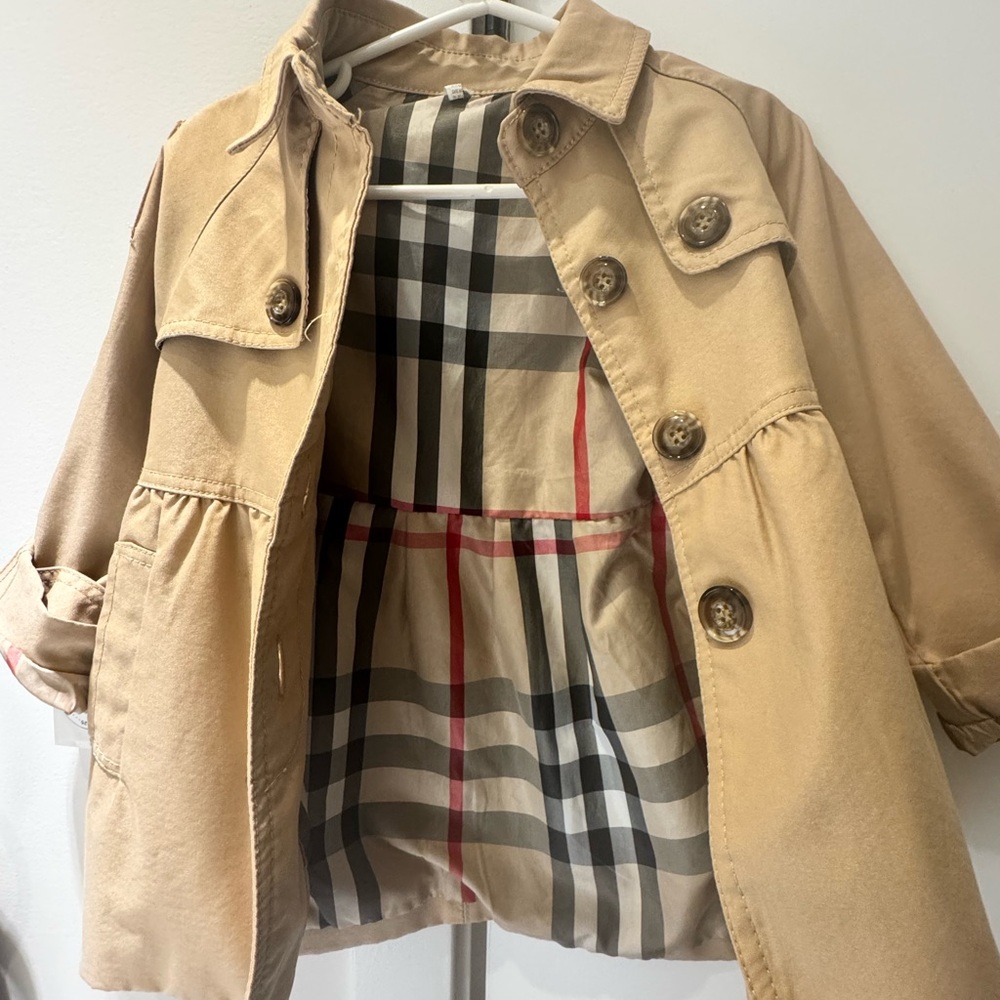 Burberry Tan Kids Jacket with Classic Check Lining